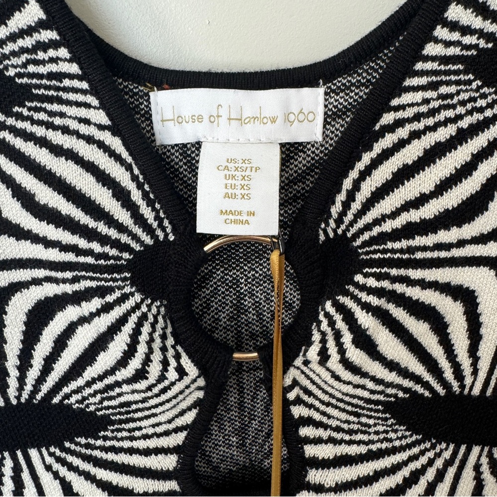 New House of Harlow 1960 black and white midi dress art deco luxe essentials  XS - Picture 5 of 9